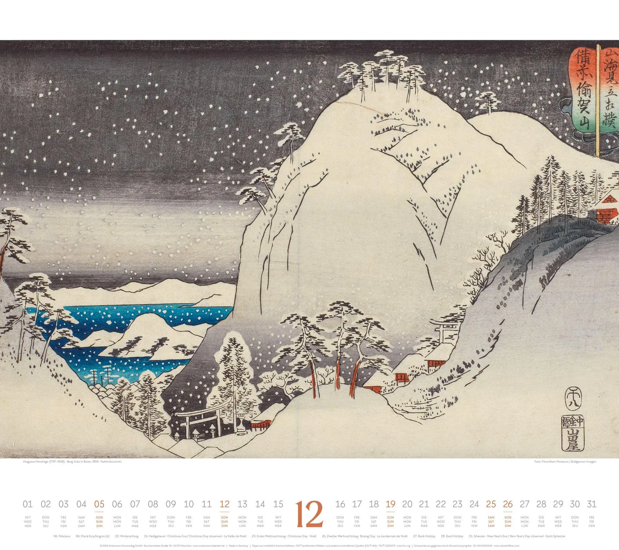 Bild: 9783838437361 | Hokusai Kalender 2027 Hiroshige, Kuniyoshi, Kunisada | Hokusai (u. a.)