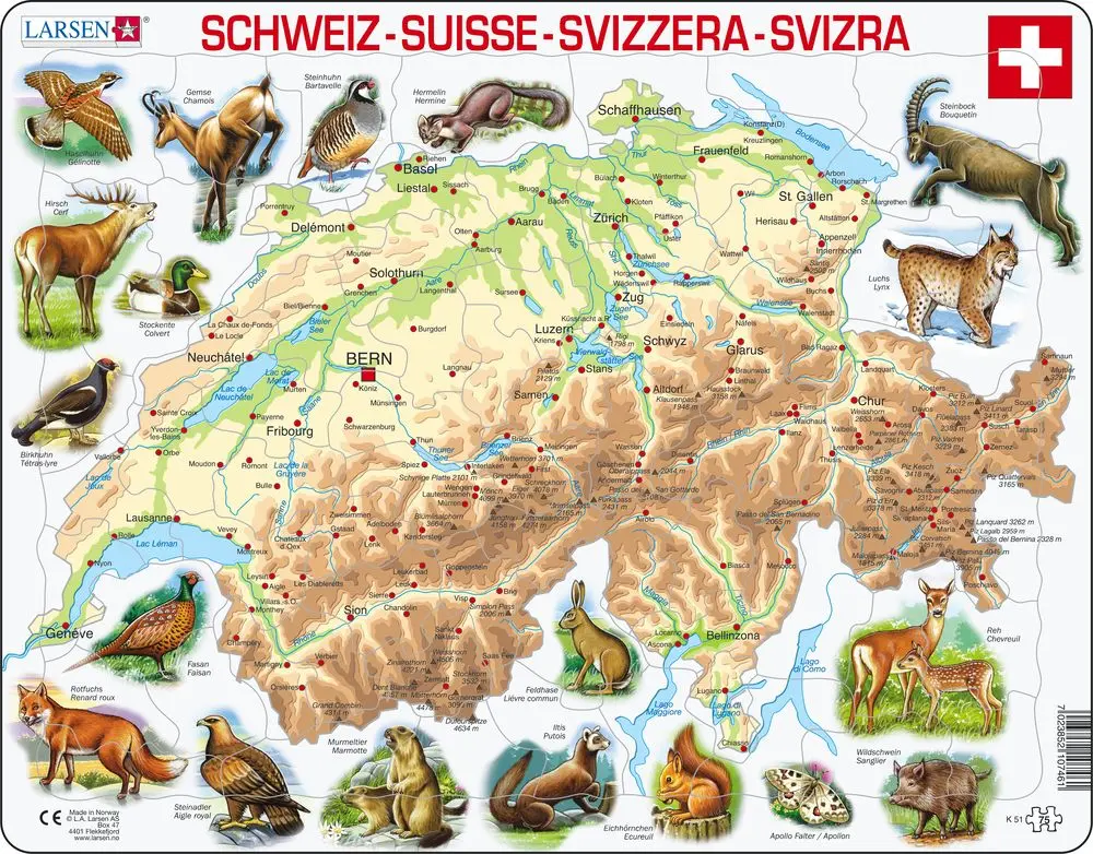 Cover: 7023852107461 | Puzzle - Schweiz (physisch) | Puzzle | 2019 | Larsen