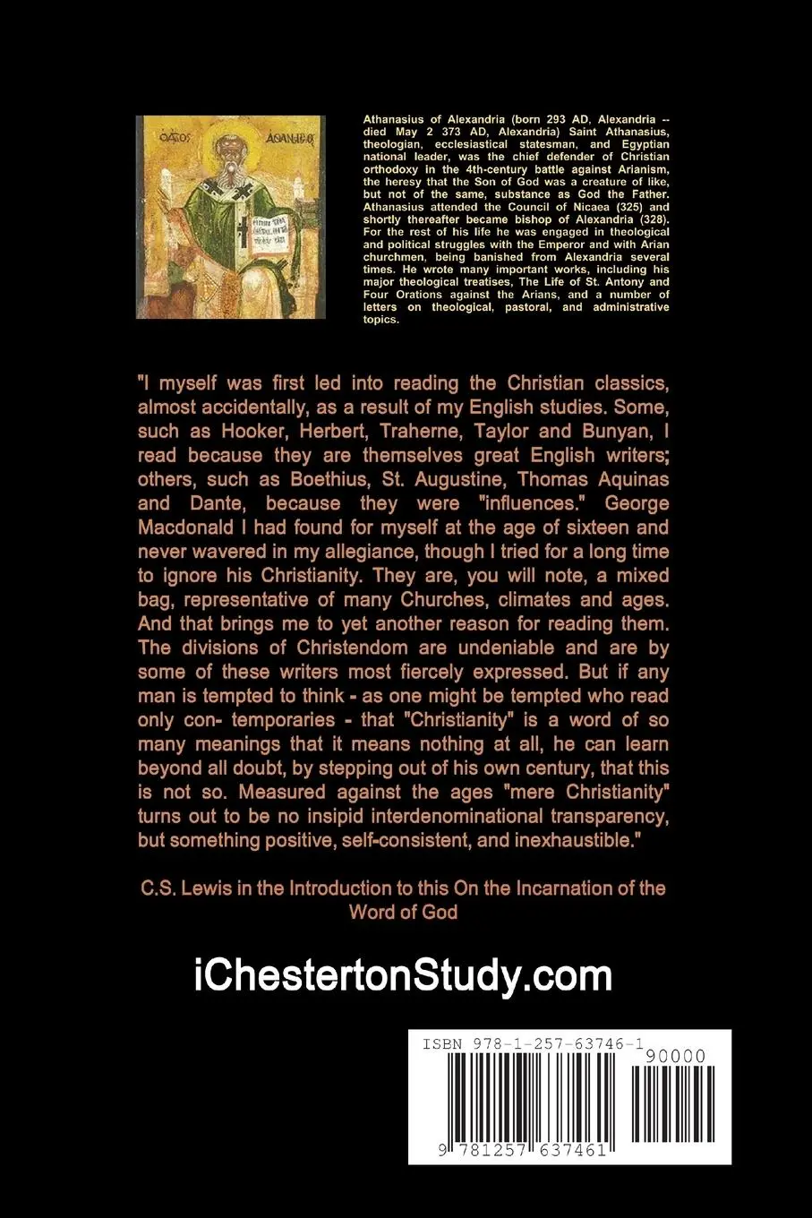 Rückseite: 9781257637461 | On the Incarnation of the Word of God | Saint Athanasius | Taschenbuch