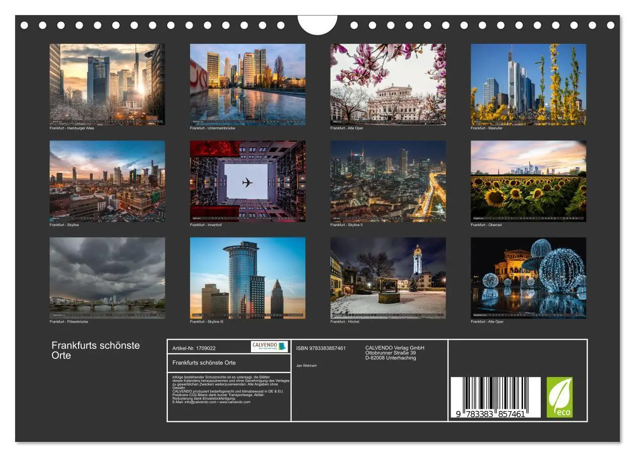 Bild: 9783383857461 | Frankfurts schönste Orte (Wandkalender 2025 DIN A4 quer), CALVENDO...
