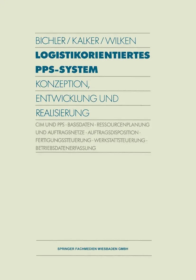 Cover: 9783409137461 | Logistikorientiertes PPS-System | Peter Kalker (u. a.) | Taschenbuch