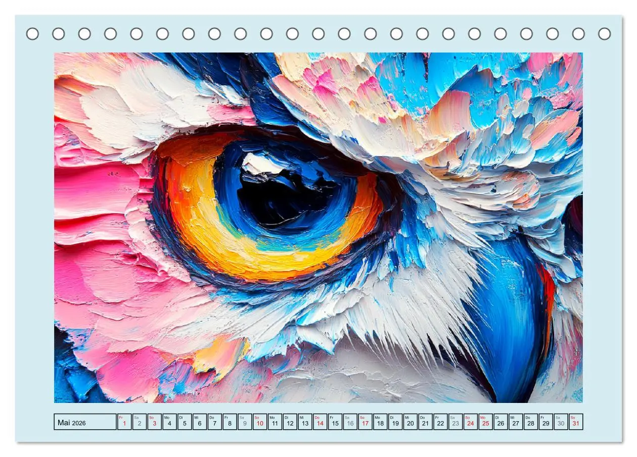 Bild: 9783457347461 | Eulen. Entzückende Paintings (Tischkalender 2026 DIN A5 quer),...