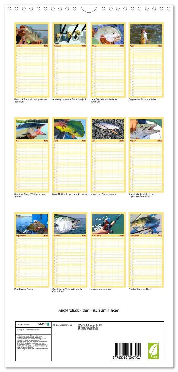 Bild: 9783516507461 | Familienplaner 2026 - Anglerglück - den Fisch am Haken mit 5...
