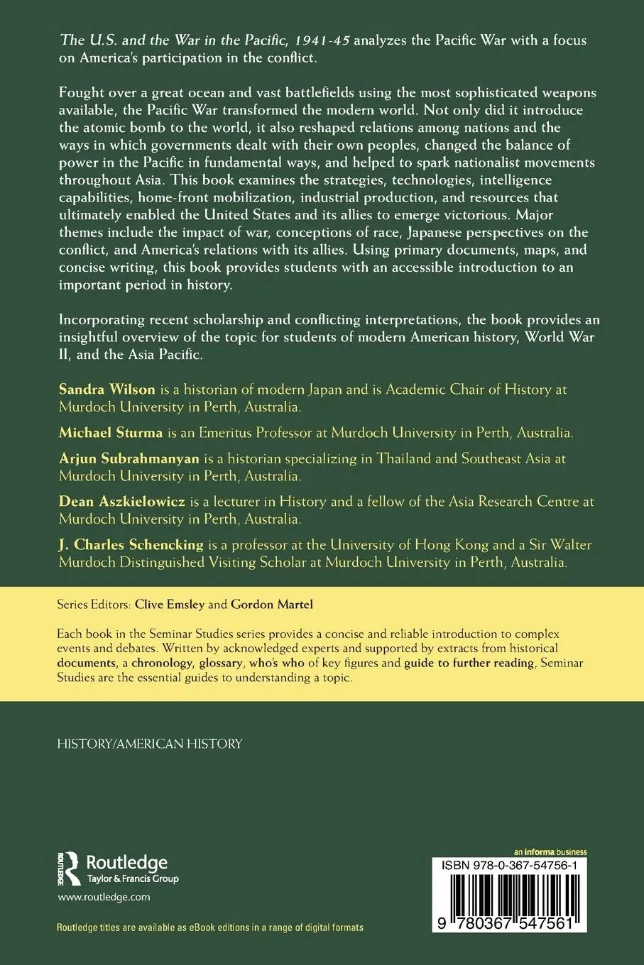 Rückseite: 9780367547561 | The U.S. and the War in the Pacific, 1941-45 | Sandra Wilson (u. a.)
