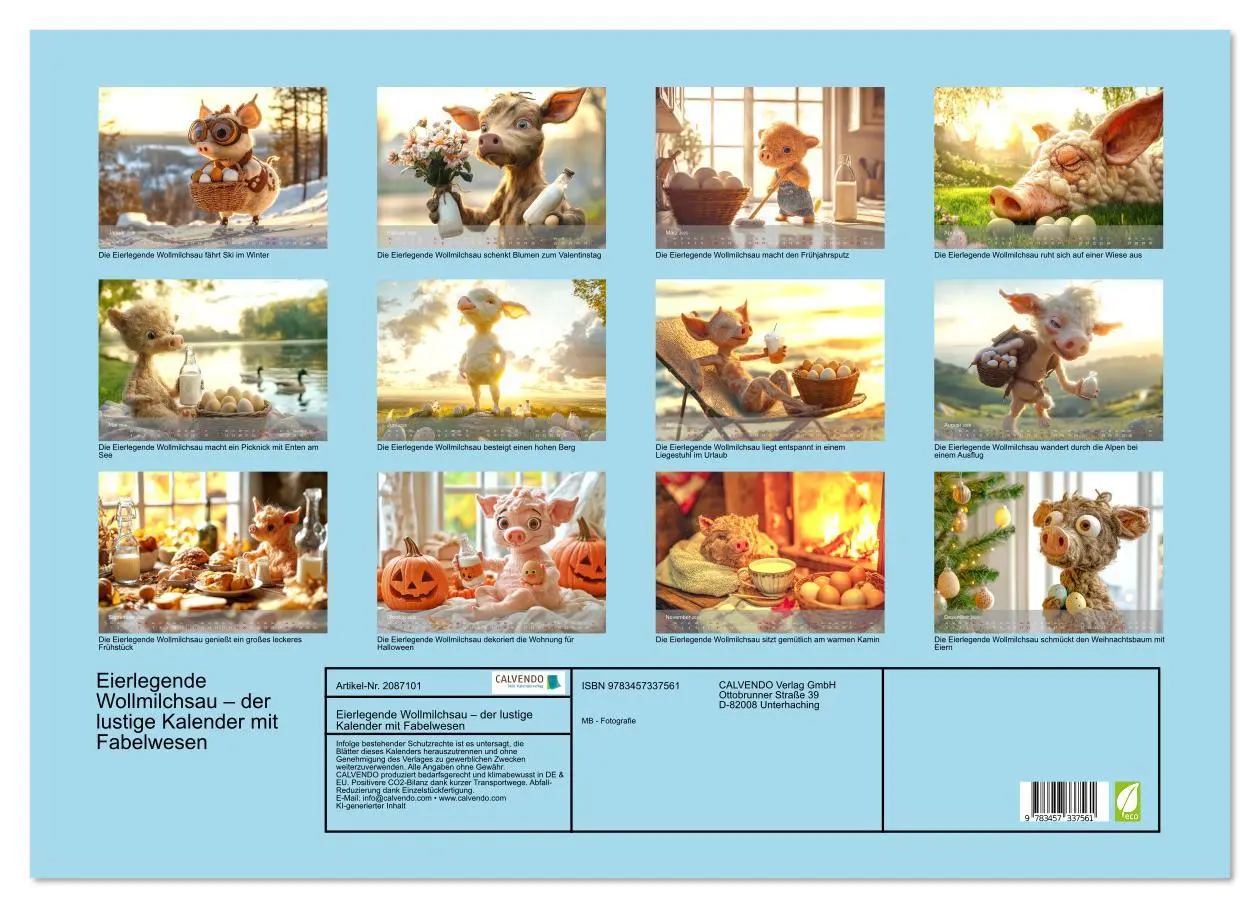 Bild: 9783457337561 | Eierlegende Wollmilchsau - der lustige Kalender mit Fabelwesen...