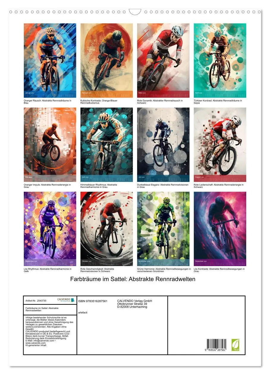 Bild: 9783516287561 | Farbträume im Sattel: Abstrakte Rennradwelten (Wandkalender 2026...
