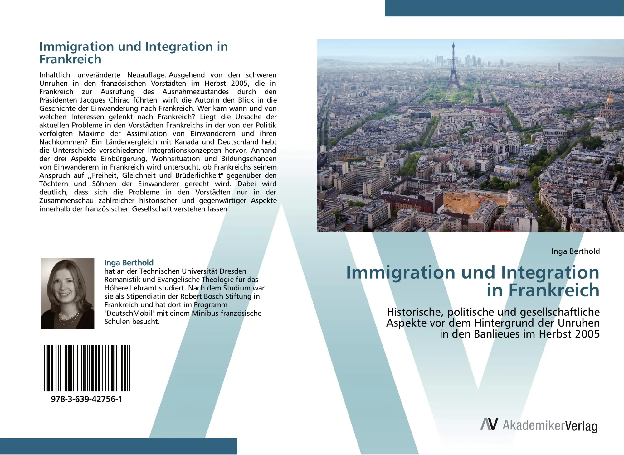 Cover: 9783639427561 | Immigration und Integration in Frankreich | Inga Berthold | Buch