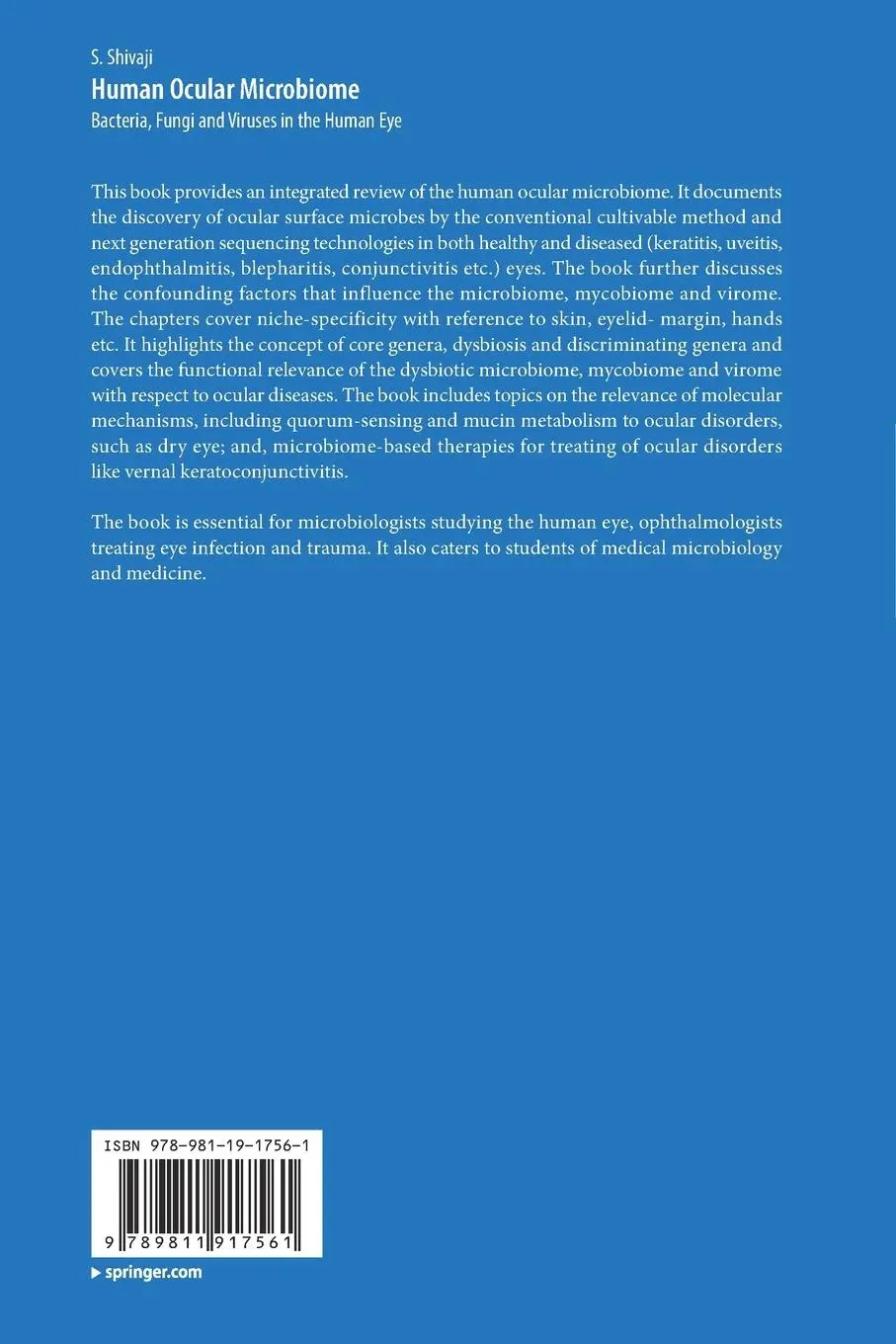 Rückseite: 9789811917561 | Human Ocular Microbiome | Bacteria, Fungi and Viruses in the Human Eye