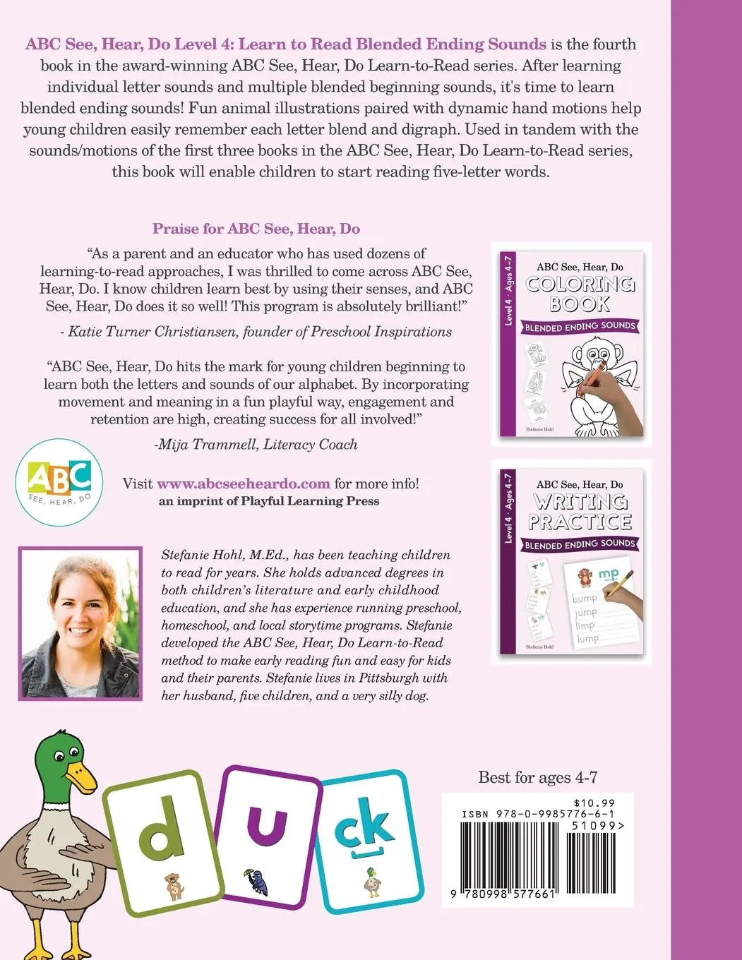 Rückseite: 9780998577661 | ABC See, Hear, Do Level 4 | Learn to Read Blended Ending Sounds | Hohl