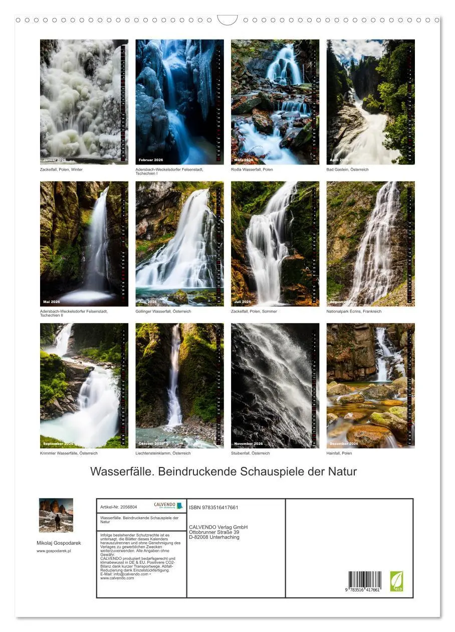 Bild: 9783516417661 | Wasserfälle. Beindruckende Schauspiele der Natur (Wandkalender 2026...