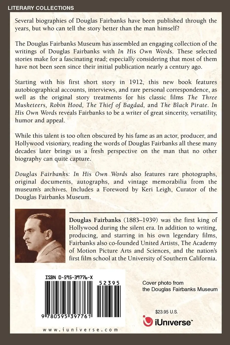 Rückseite: 9780595397761 | Douglas Fairbanks | In His Own Words | Museum (u. a.) | Taschenbuch