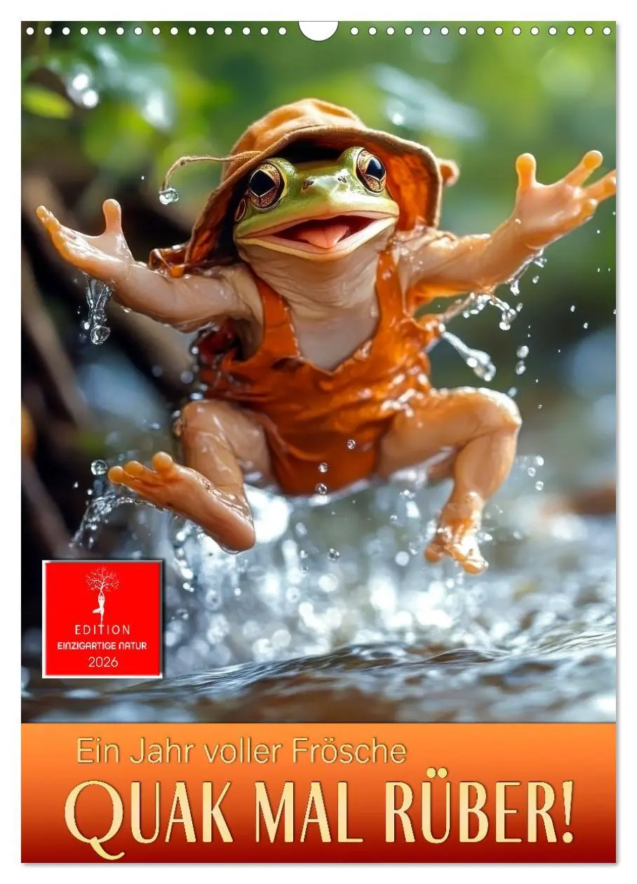 Cover: 9783457247761 | Quak mal rüber - ein Jahr voller Frösche (Wandkalender 2026 DIN A3...
