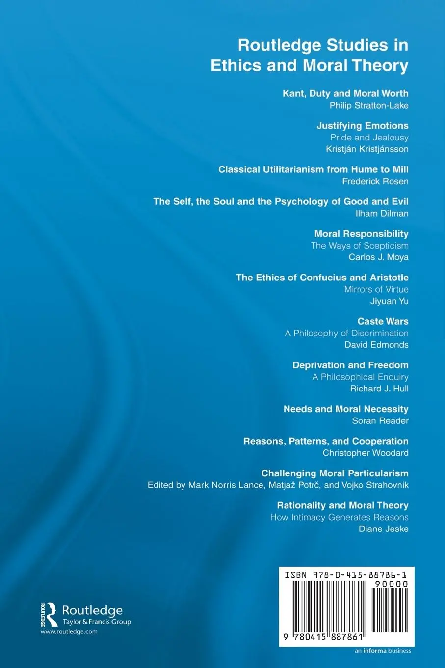 Rückseite: 9780415887861 | Rationality and Moral Theory | How Intimacy Generates Reasons | Jeske
