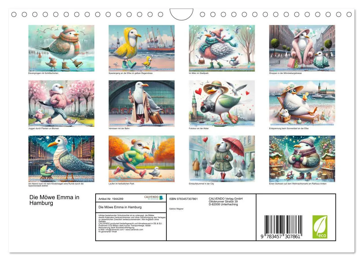 Bild: 9783457307861 | Die Möwe Emma in Hamburg (Wandkalender 2026 DIN A4 quer), CALVENDO...