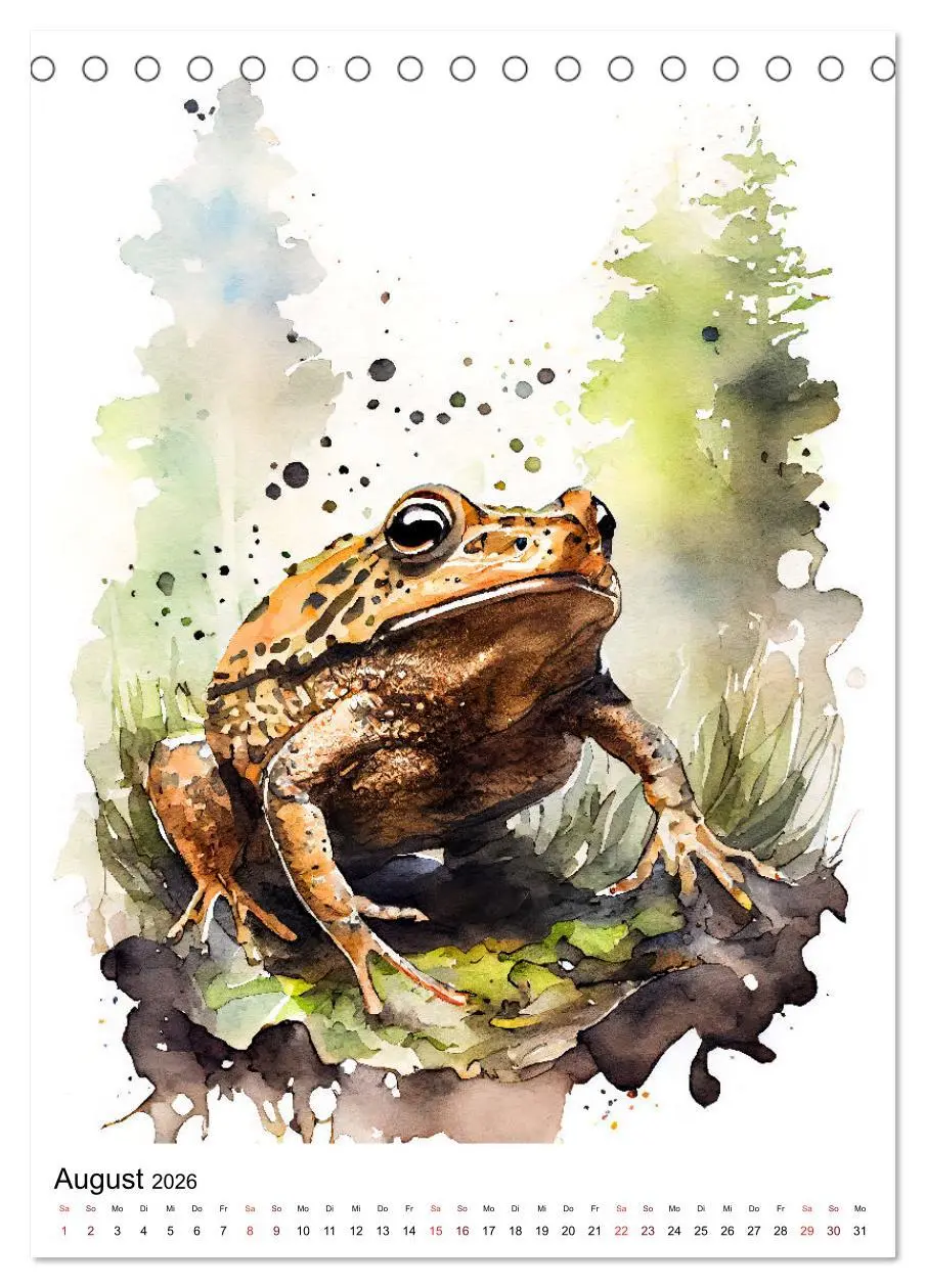 Bild: 9783516327861 | Waldtiere in Aquarell - Heimische Tierarten (Tischkalender 2026 DIN...