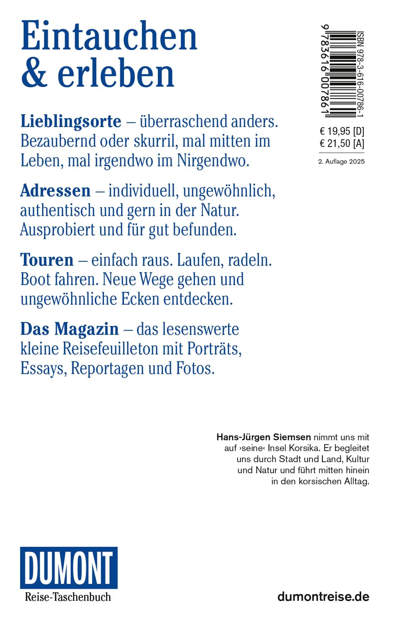 Rückseite: 9783616007861 | DUMONT Reise-Taschenbuch Reiseführer Korsika | Hans-Jürgen Siemsen
