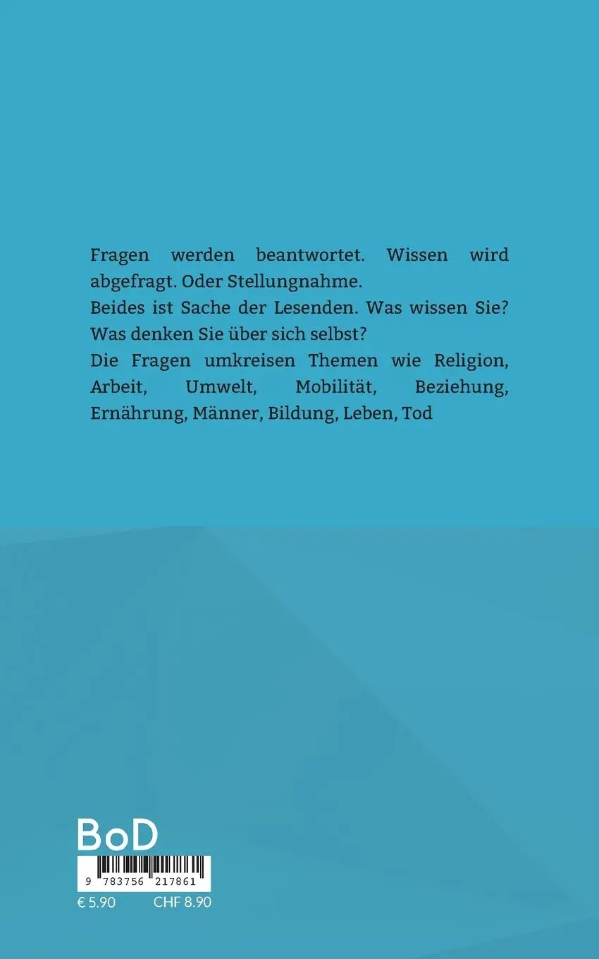 Rückseite: 9783756217861 | Fragebogen 22 | Holger Herbsteyn | Taschenbuch | 72 S. | Deutsch