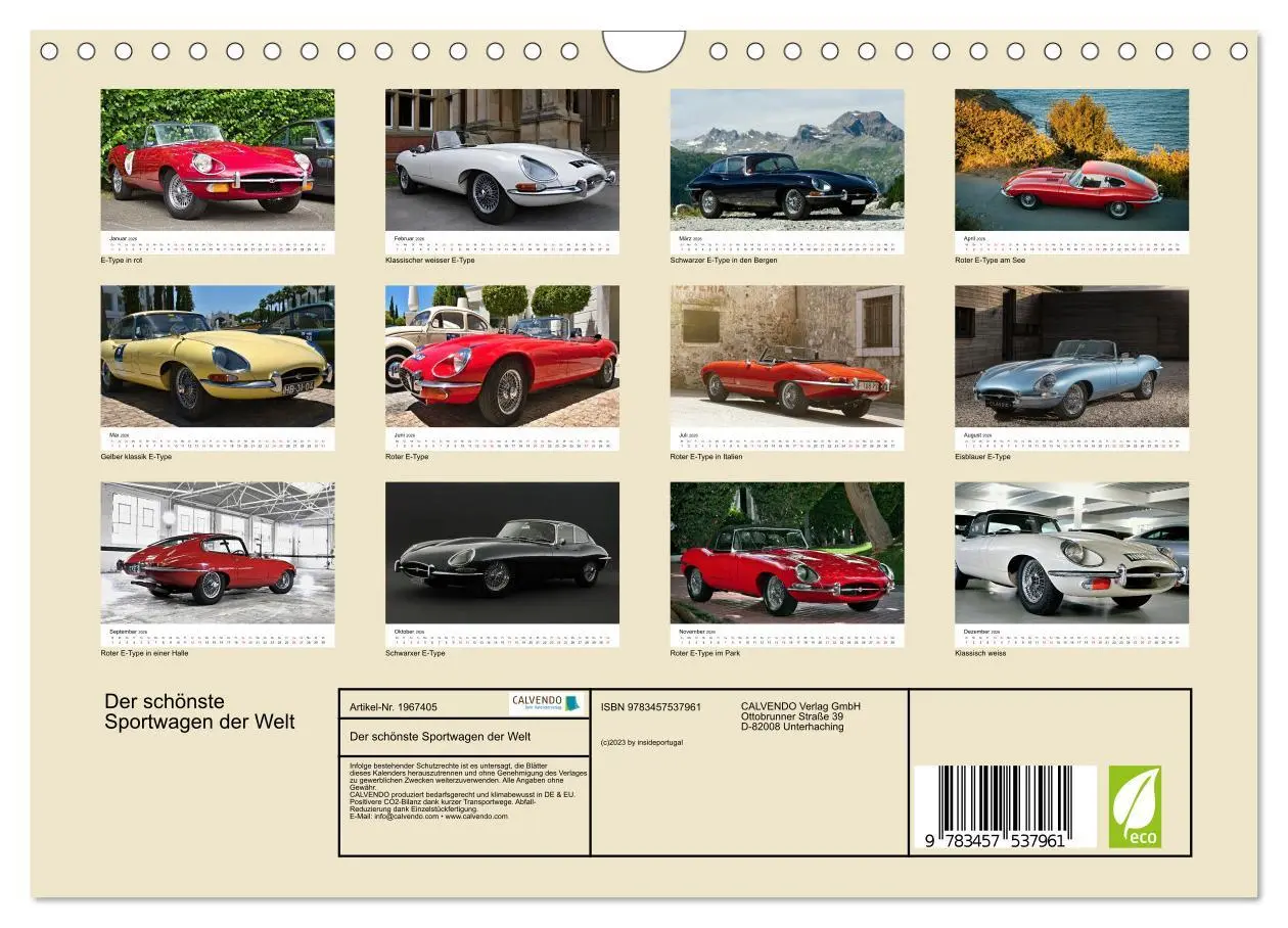 Bild: 9783457537961 | Der schönste Sportwagen der Welt (Wandkalender 2026 DIN A4 quer),...