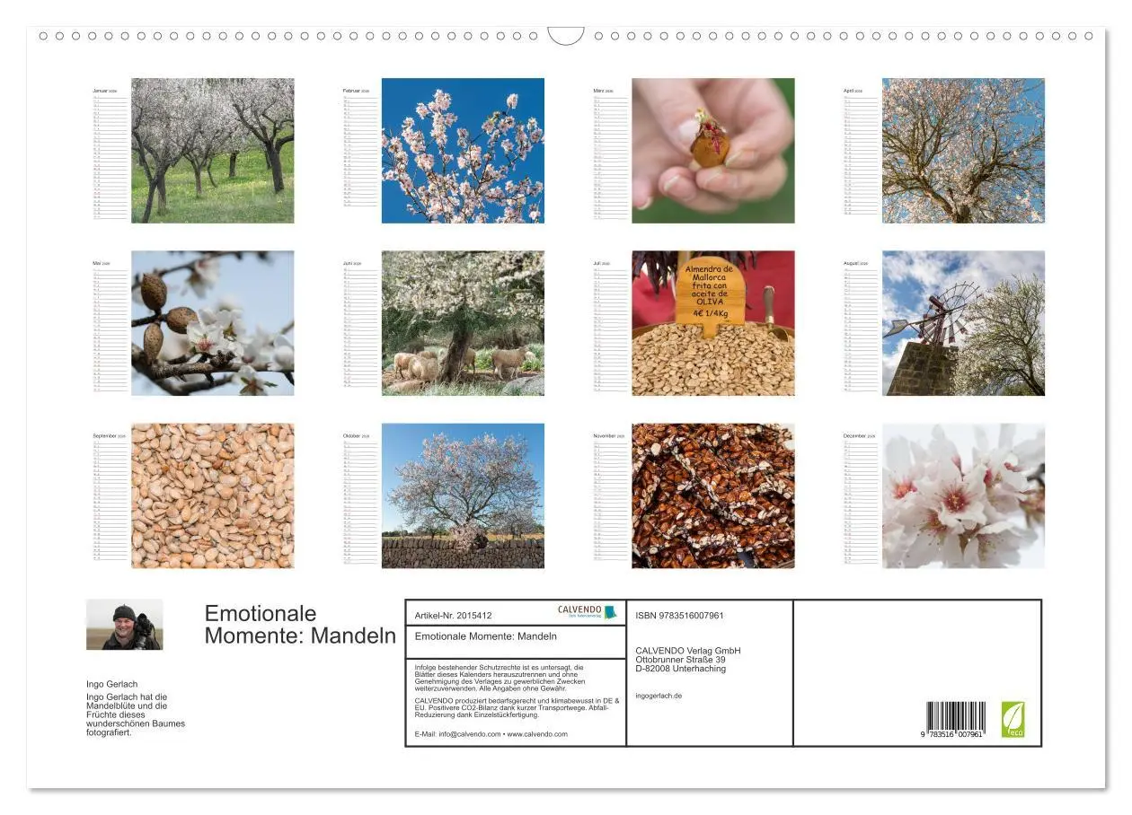 Bild: 9783516007961 | Emotionale Momente: Mandeln (Wandkalender 2026 DIN A2 quer),...