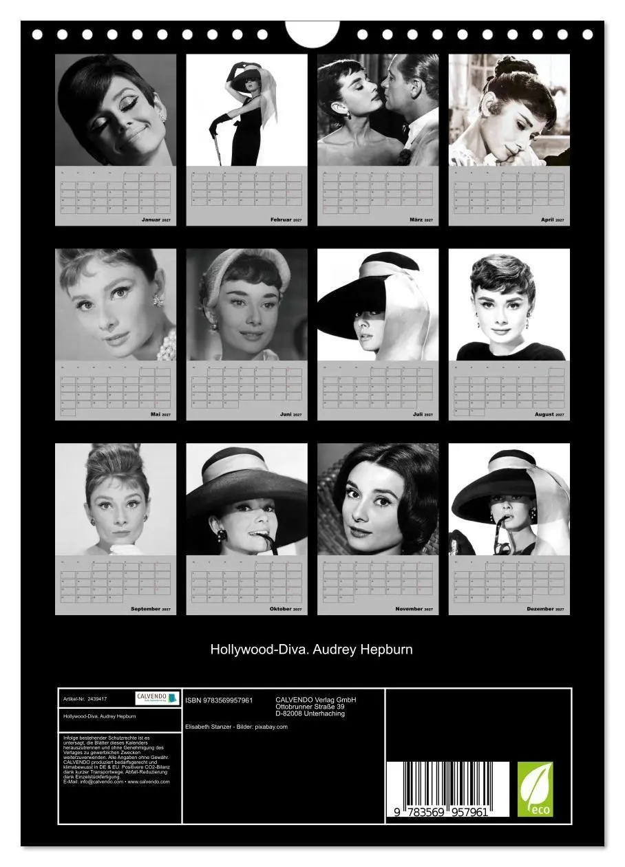 Bild: 9783569957961 | Hollywood-Diva. Audrey Hepburn (Wandkalender 2027 DIN A4 hoch),...