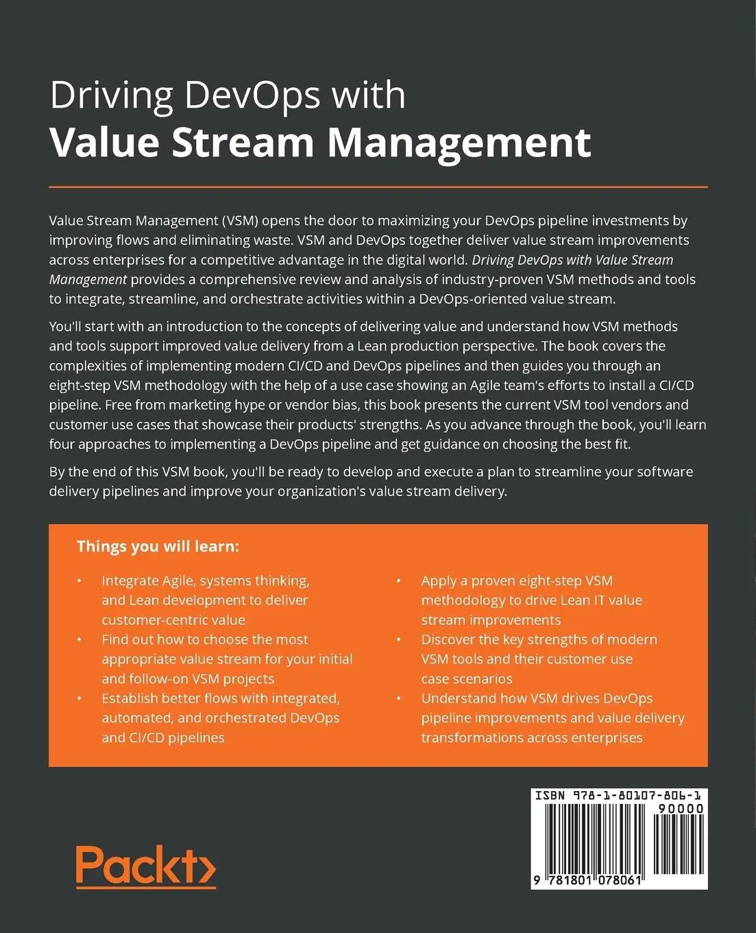 Rückseite: 9781801078061 | Driving DevOps with Value Stream Management | Cecil 'Gary' Rupp | Buch