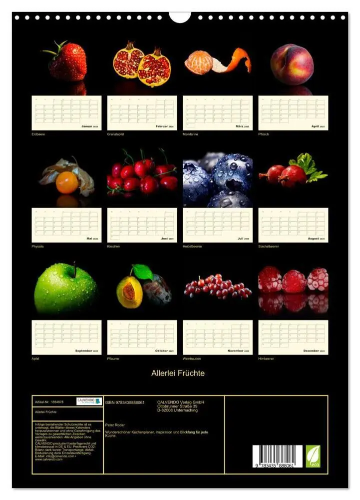 Bild: 9783435888061 | Allerlei Früchte (Wandkalender 2025 DIN A3 hoch), CALVENDO...