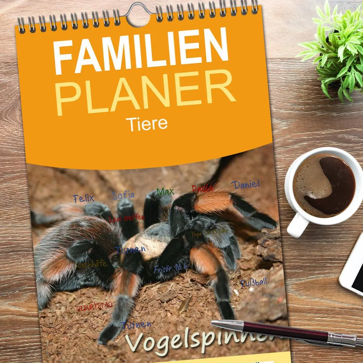 Bild: 9783516518061 | Familienplaner 2026 - Vogelspinnen mit 5 Spalten (Wandkalender, 21...