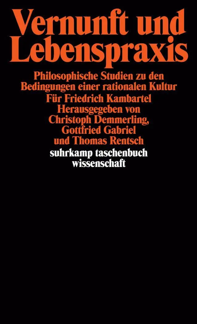 Cover: 9783518288061 | Vernunft und Lebenspraxis | Thomas Rentsch (u. a.) | Taschenbuch