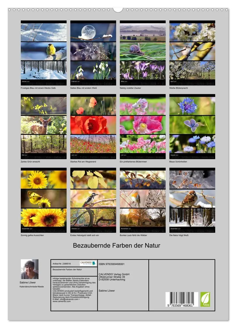 Bild: 9783569468061 | Bezaubernde Farben der Natur (Wandkalender 2027 DIN A2 hoch),...