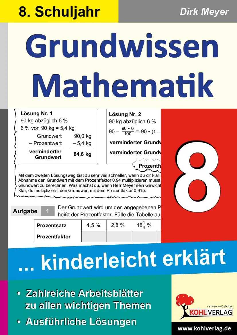 Cover: 9783956868061 | Grundwissen Mathematik / Klasse 8 | Dirk Meyer | Taschenbuch | 104 S. Cover: 9783956868061 | Grundwissen Mathematik / Klasse 8 | Dirk Meyer | Taschenbuch | 104 S.
