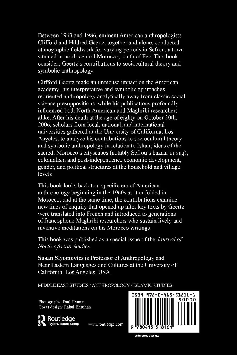 Rückseite: 9780415518161 | Clifford Geertz in Morocco | Susan Slyomovics | Taschenbuch | Englisch