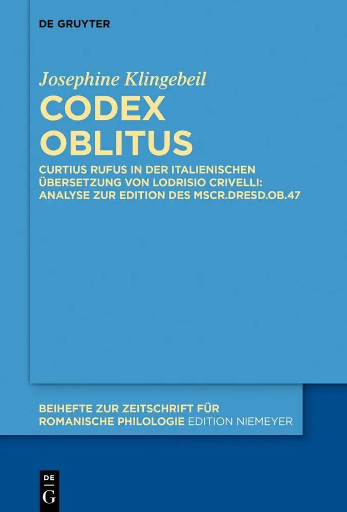 Cover: 9783110748161 | Codex oblitus | Josephine Klingebeil | Buch | XI | Deutsch | 2022