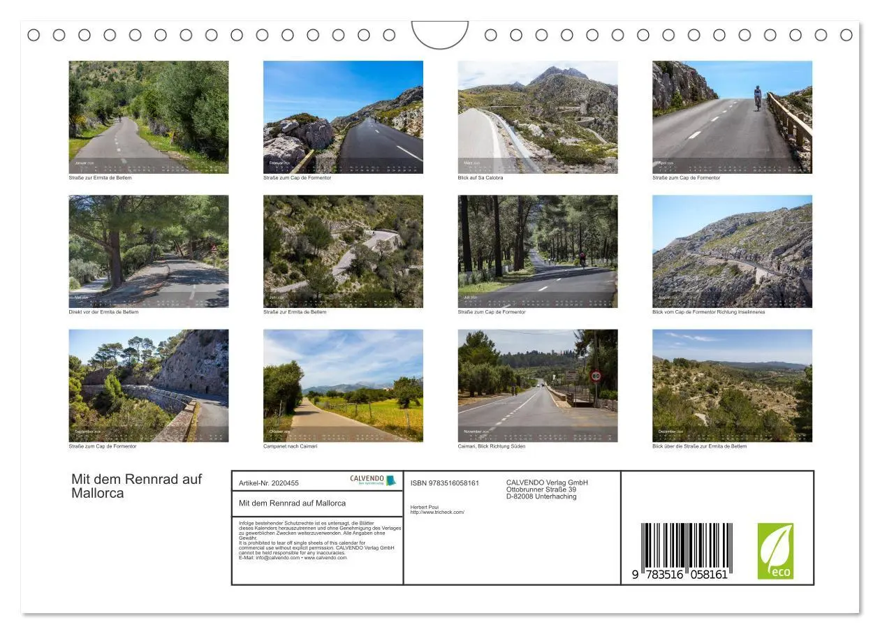 Bild: 9783516058161 | Mit dem Rennrad auf Mallorca (Wandkalender 2026 DIN A4 quer),...