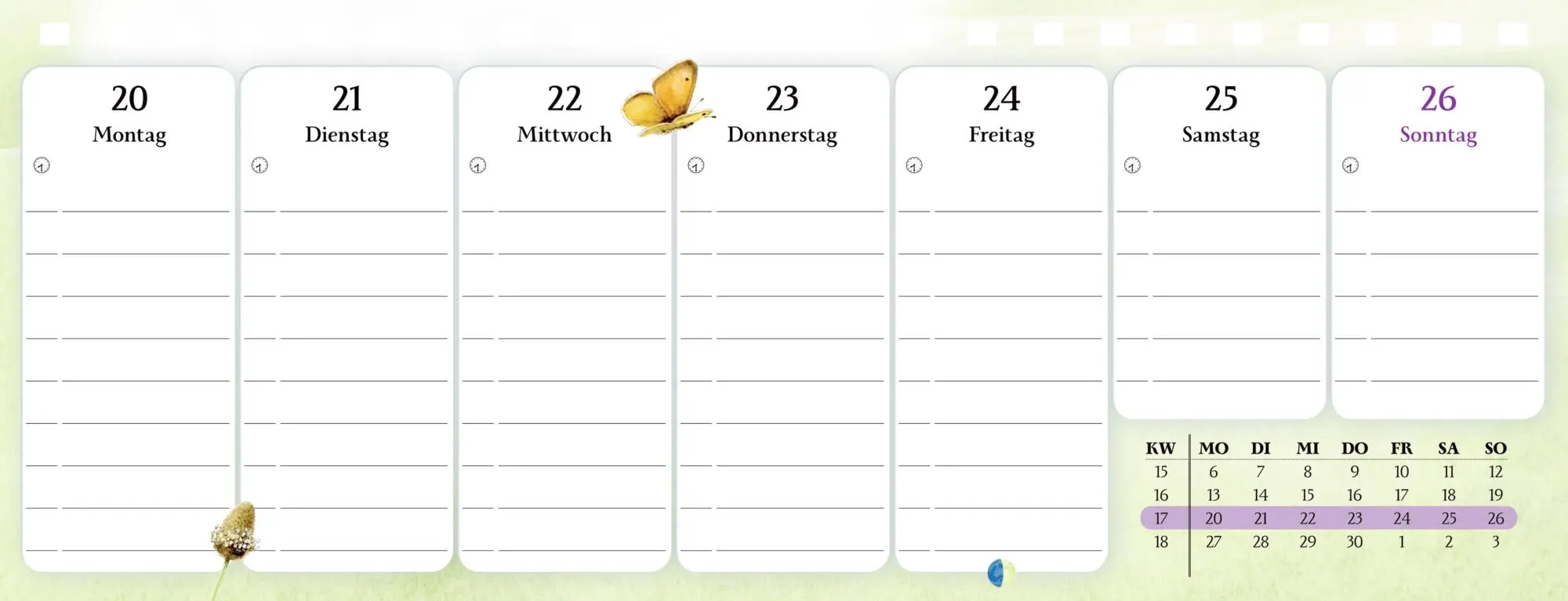 Bild: 4050003958361 | Wochenkalender 2026 - violett | Marjolein Bastin | Kalender | 120 S.