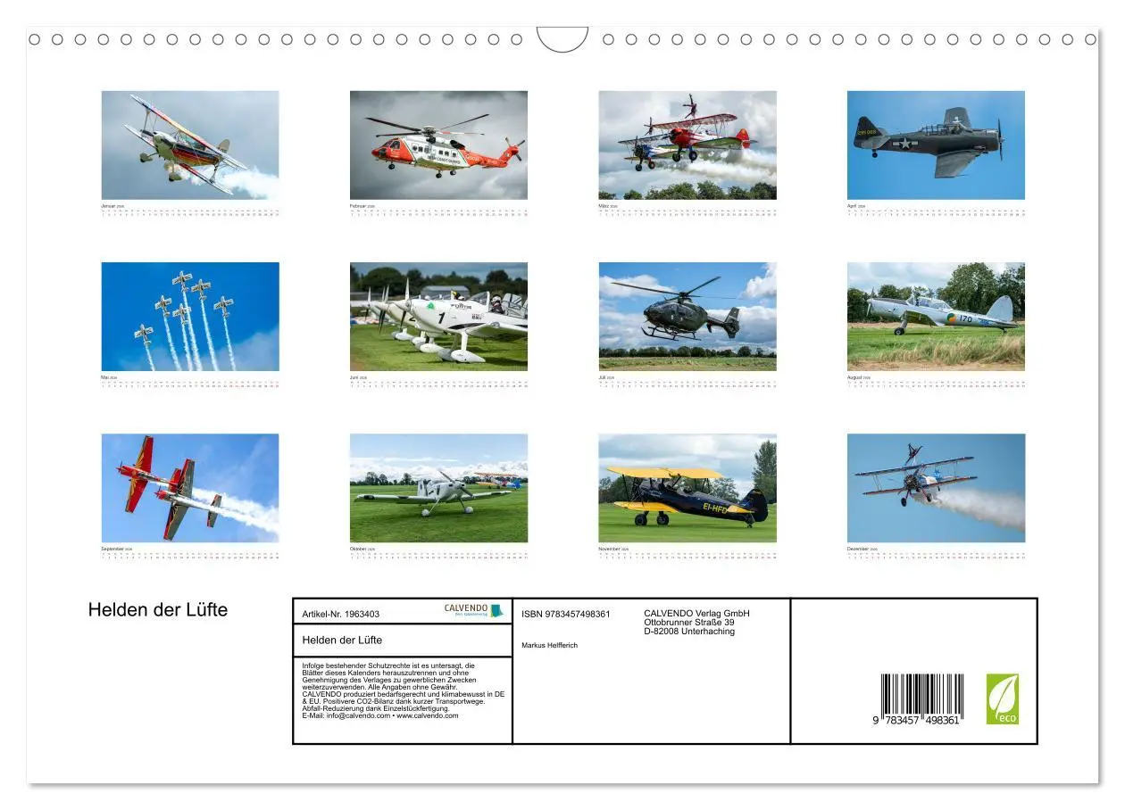 Bild: 9783457498361 | Helden der Lüfte (Wandkalender 2026 DIN A3 quer), CALVENDO...