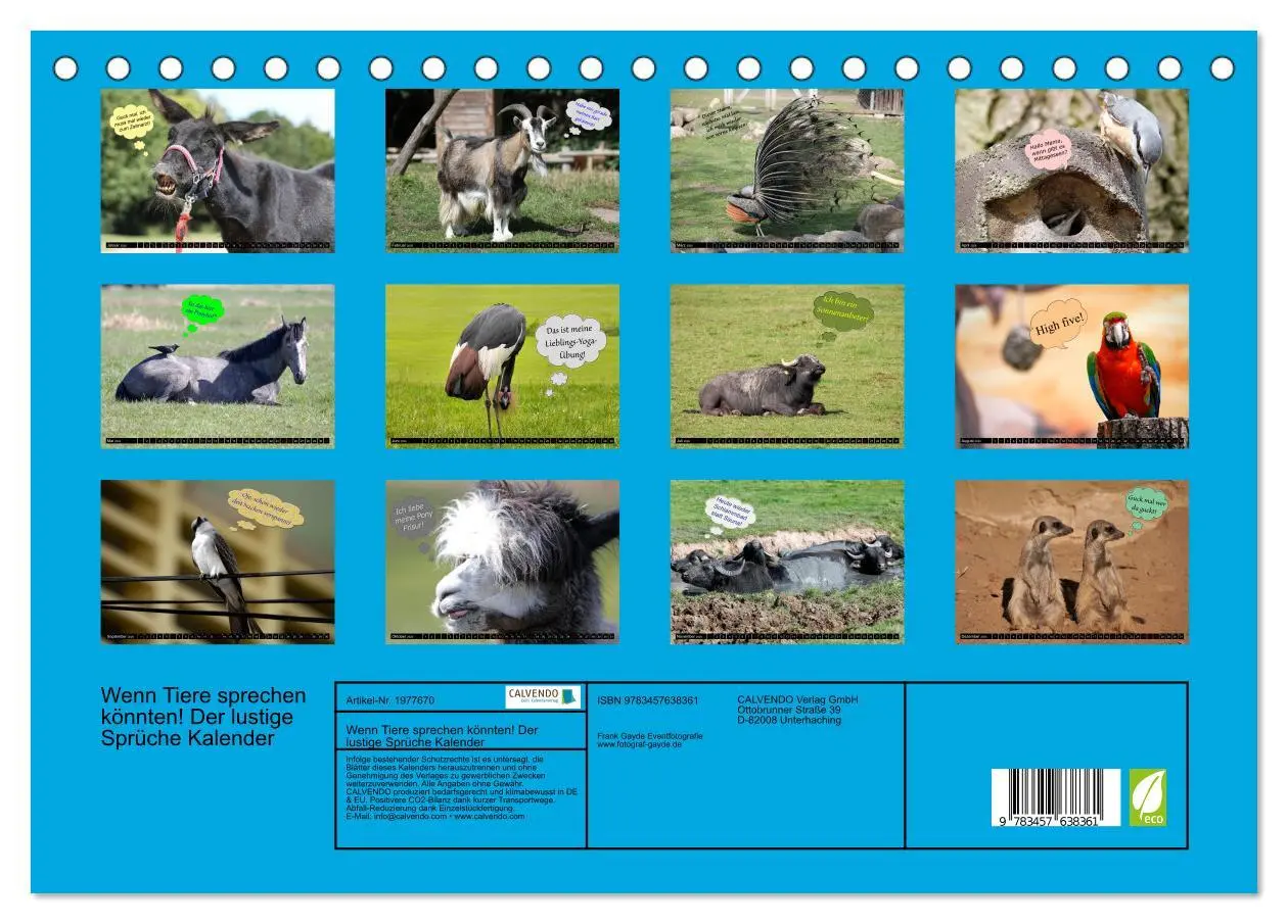Bild: 9783457638361 | Wenn Tiere sprechen könnten! Der lustige Sprüche Kalender...