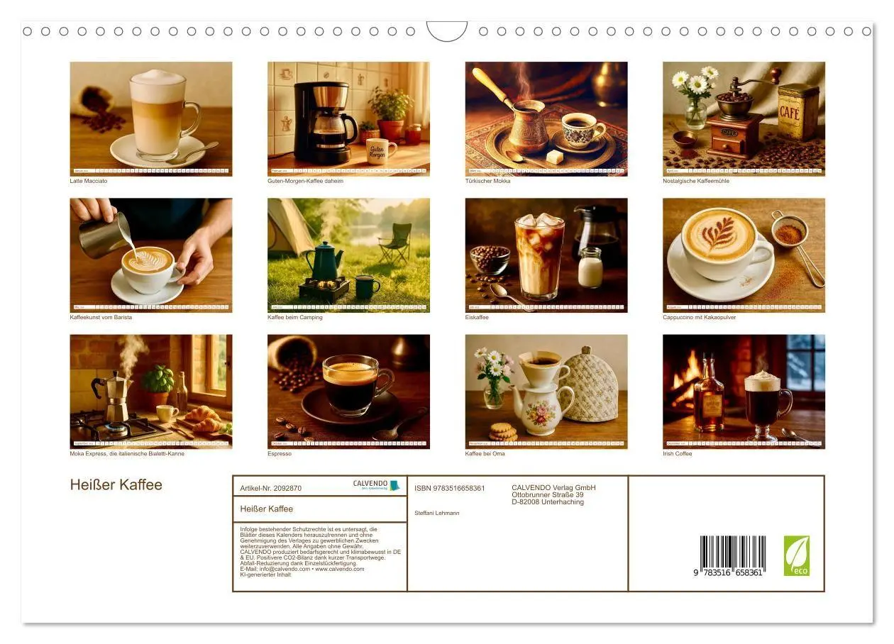 Bild: 9783516658361 | Heißer Kaffee (Wandkalender 2026 DIN A3 quer), CALVENDO Monatskalender