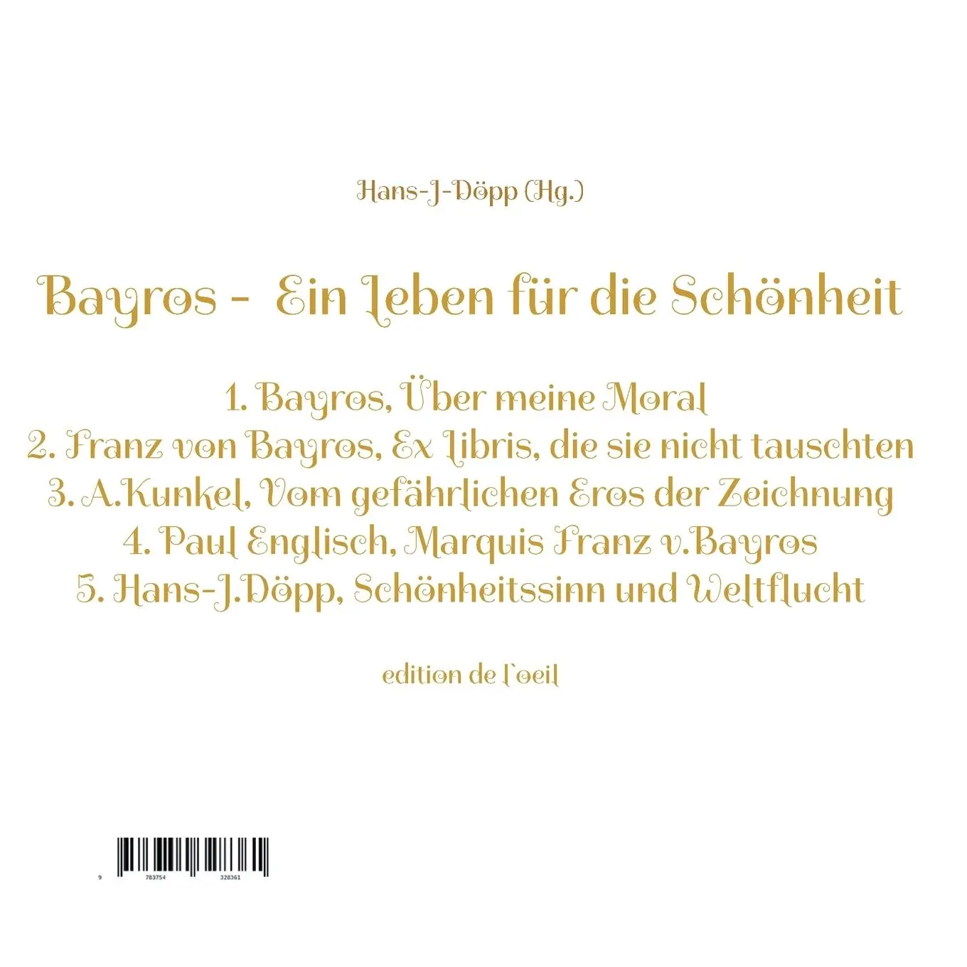 Rückseite: 9783754328361 | Bayros - Ein Leben für die Schönheit | Hans-Jürgen Döpp | Taschenbuch