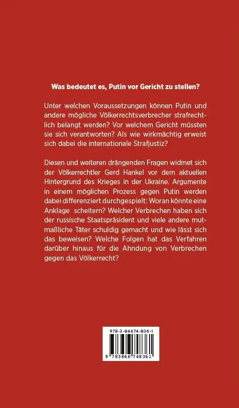 Rückseite: 9783866748361 | Putin vor Gericht? | Gerd Hankel | Buch | 136 S. | Deutsch | 2022