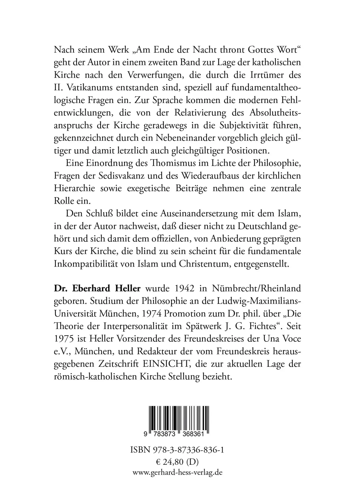 Rückseite: 9783873368361 | Und das Wort besiegt die Finsternis | Eberhard Heller | Taschenbuch