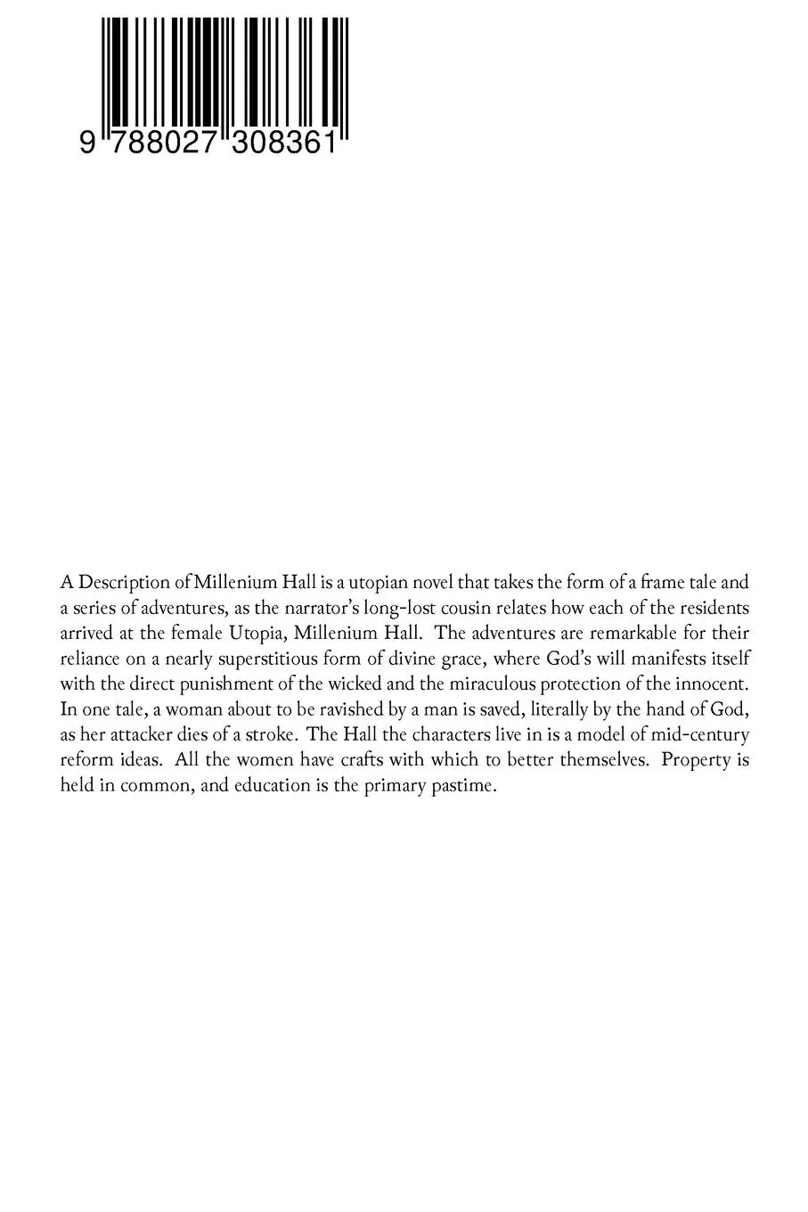 Rückseite: 9788027308361 | A Description of Millenium Hall | Sarah Scott | Taschenbuch | Englisch