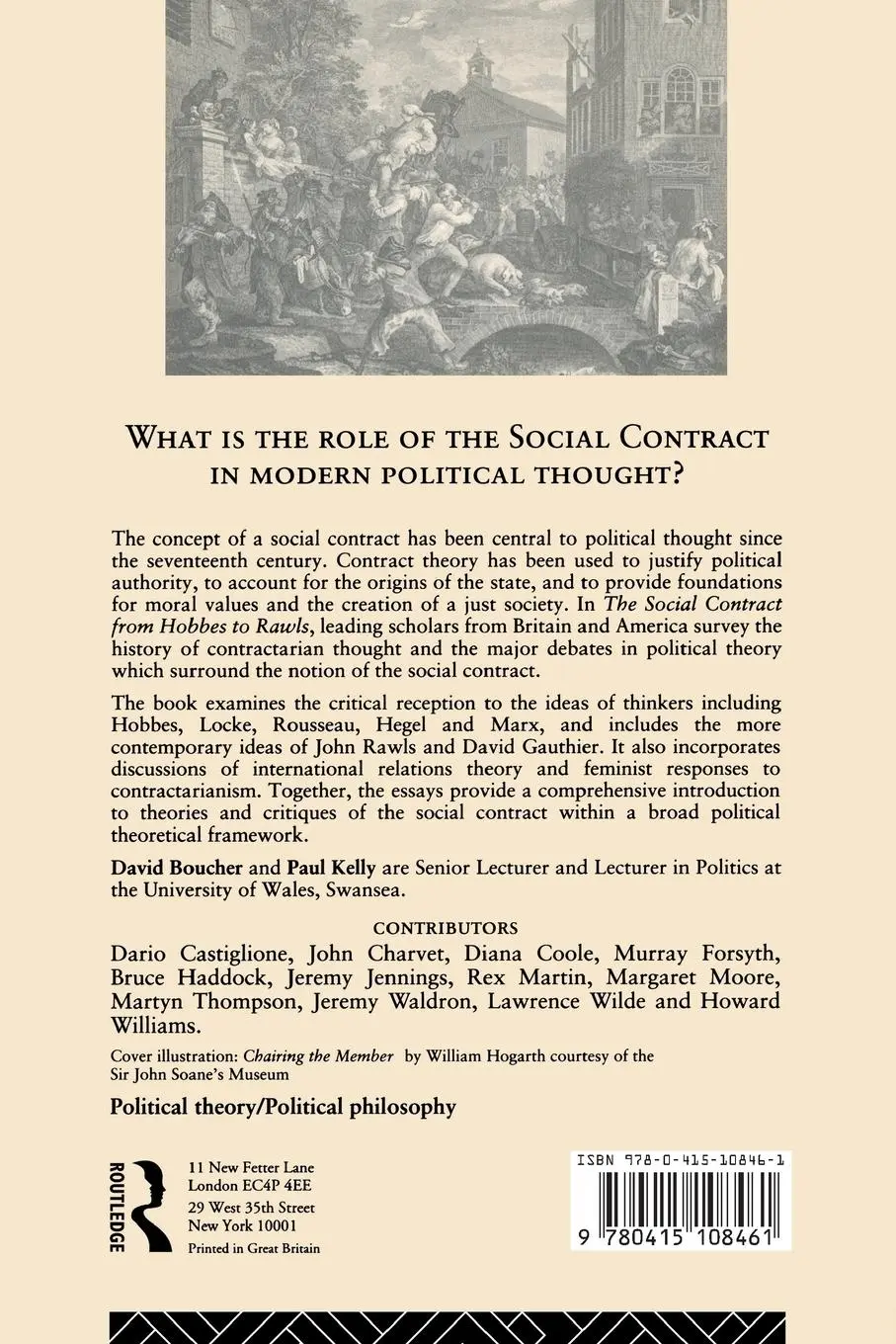 Rückseite: 9780415108461 | The Social Contract from Hobbes to Rawls | David Boucher (u. a.)