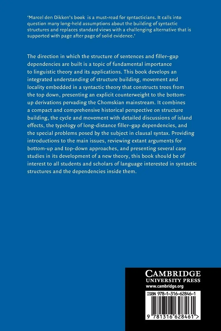 Rückseite: 9781316628461 | Dependency and Directionality | Marcel Den Dikken | Taschenbuch | 2021