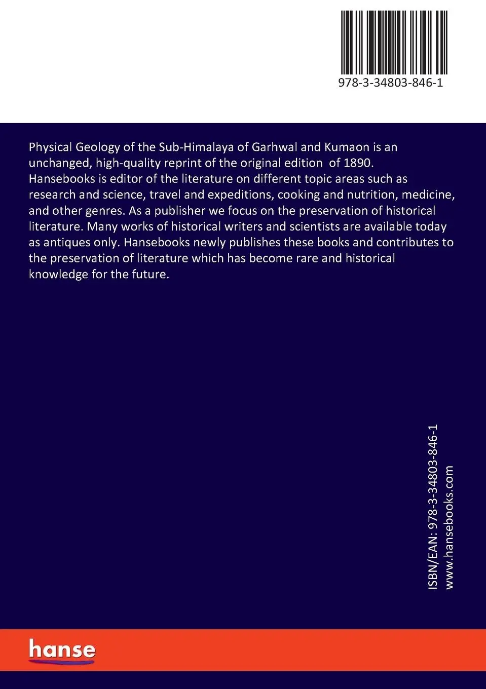 Rückseite: 9783348038461 | Physical Geology of the Sub-Himalaya of Garhwal and Kumaon | Buch