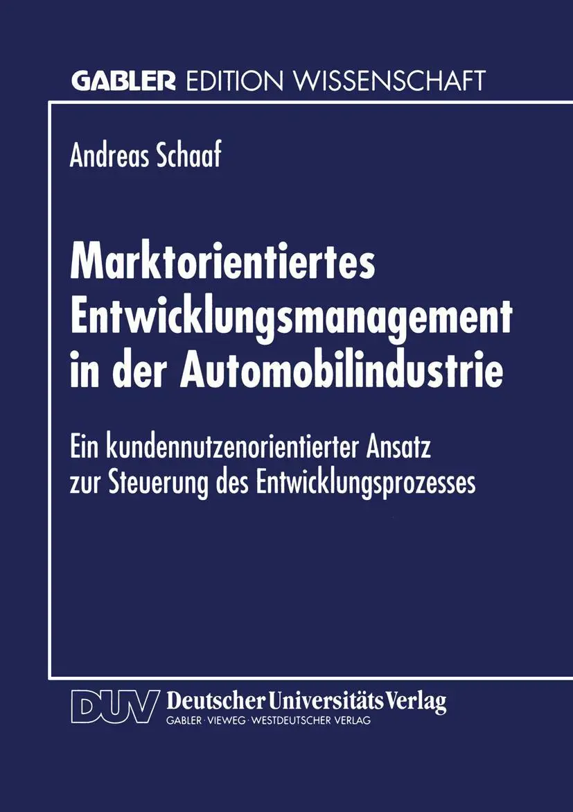 Cover: 9783824468461 | Marktorientiertes Entwicklungsmanagement in der Automobilindustrie