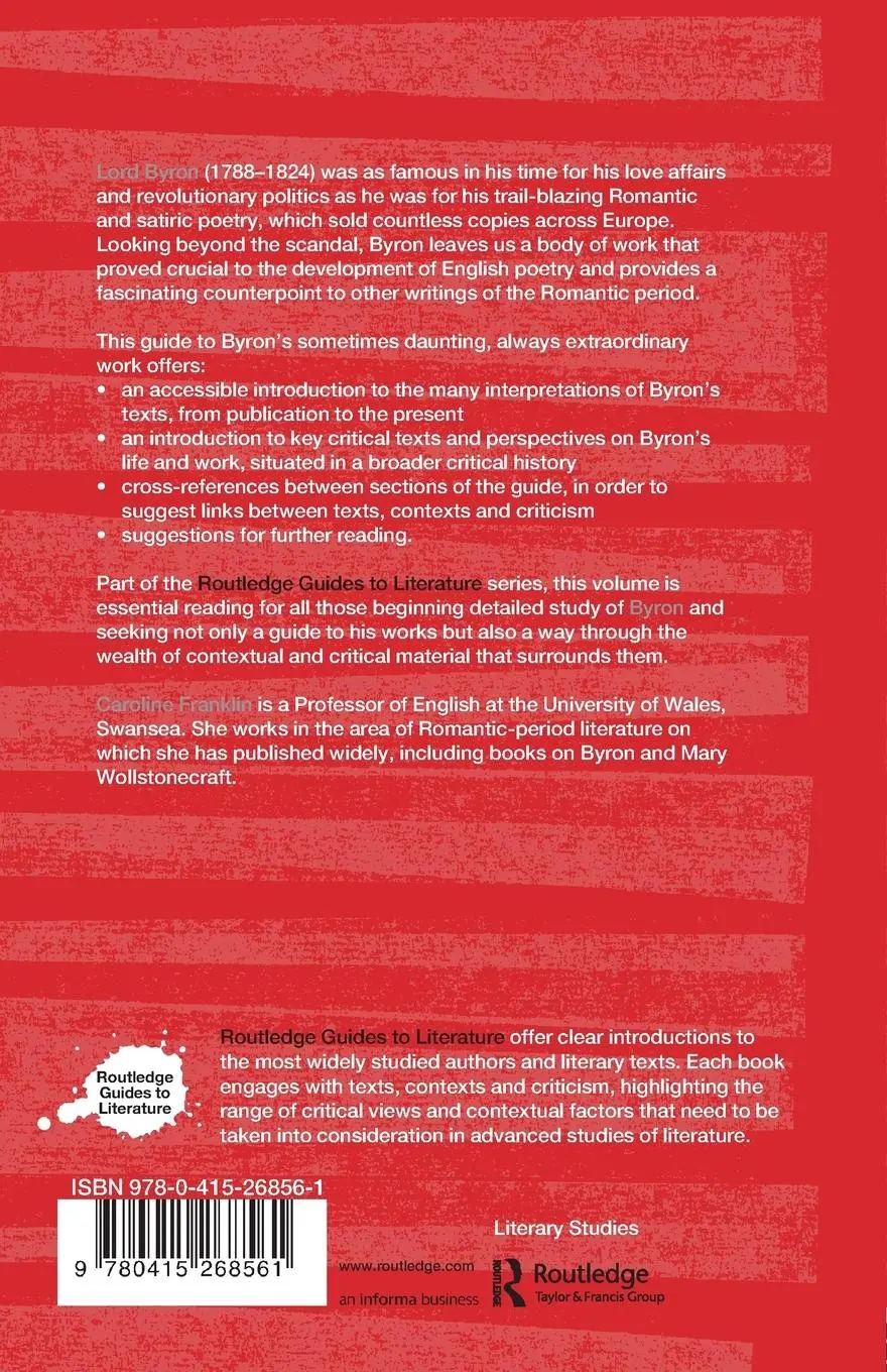 Rückseite: 9780415268561 | Byron | Caroline Franklin | Taschenbuch | Englisch | 2006 | Routledge