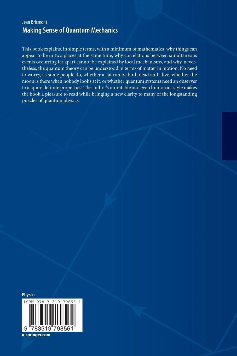 Rückseite: 9783319798561 | Making Sense of Quantum Mechanics | Jean Bricmont | Taschenbuch | x