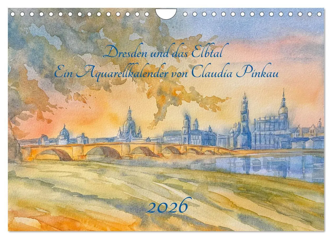 Cover: 9783457308561 | Dresden und das Elbtal - Ein Aquarellkalender von Claudia Pinkau...
