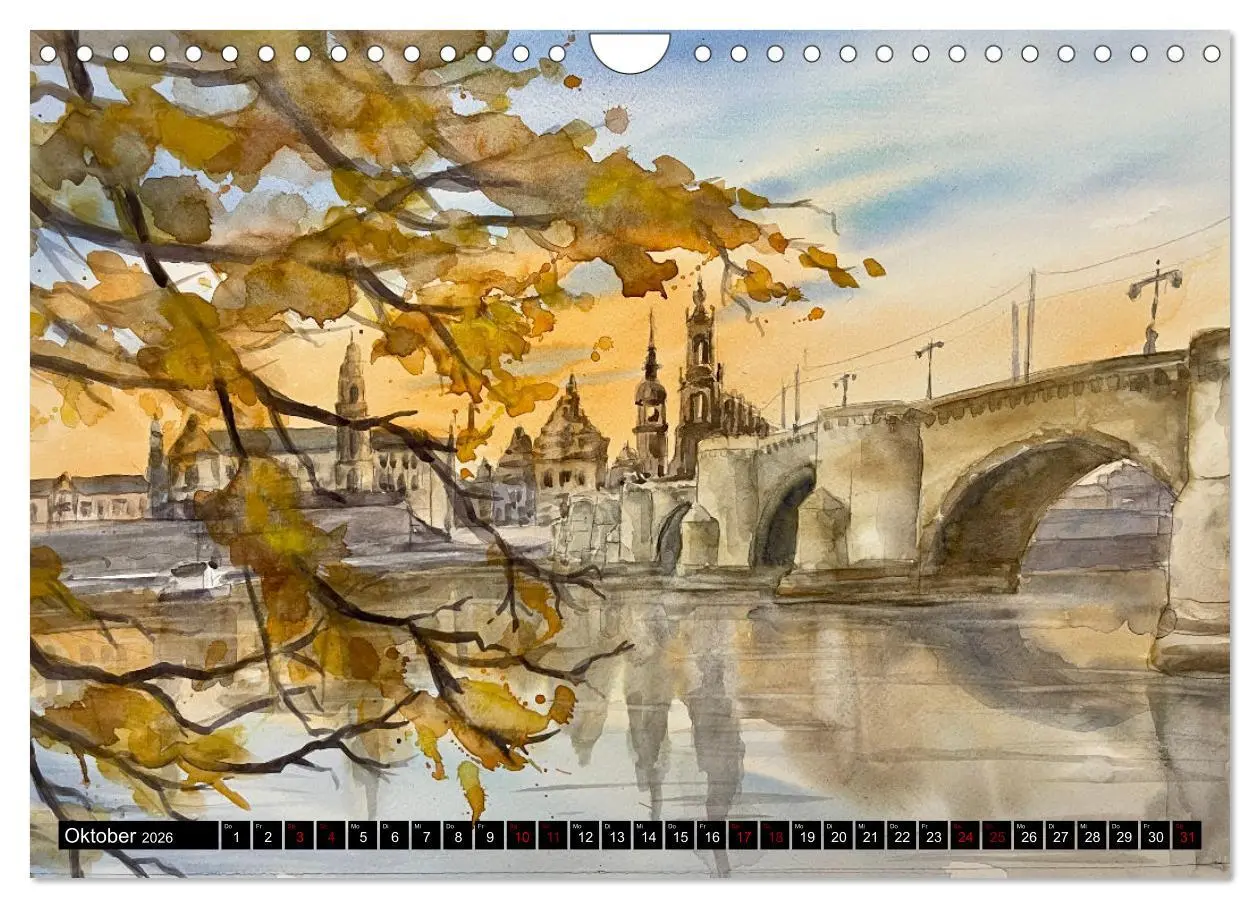 Bild: 9783457308561 | Dresden und das Elbtal - Ein Aquarellkalender von Claudia Pinkau...