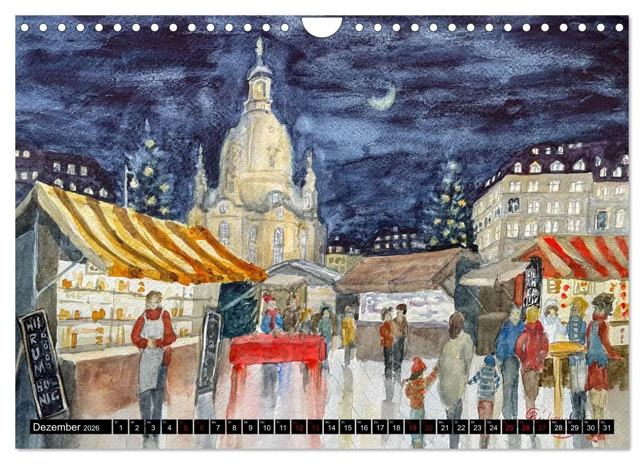 Bild: 9783457308561 | Dresden und das Elbtal - Ein Aquarellkalender von Claudia Pinkau...